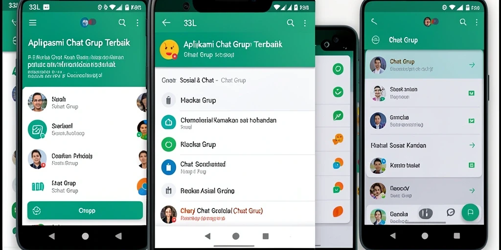 Tampilan antarmuka 33L yang menarik untuk aplikasi Chat Grup.