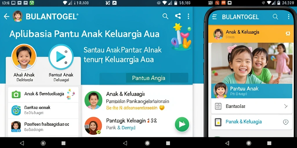 Antarmuka pengguna BULANTOGEL menampilkan fitur Pantau Anak yang inovatif.