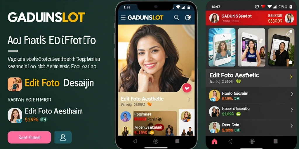 Antarmuka GADUNSLOT yang menarik untuk editing foto aesthetic.