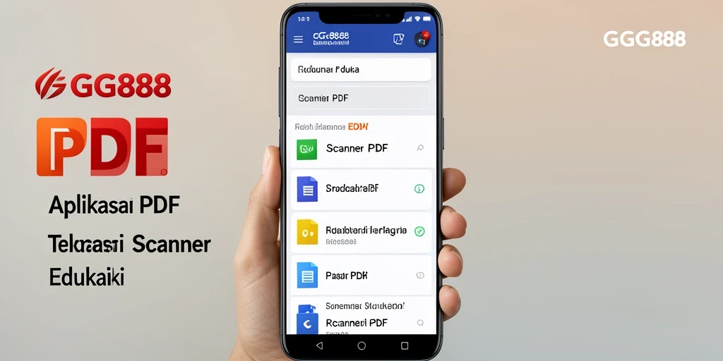 Tampilan antarmuka GGG888 yang sederhana dan efisien untuk fungsi Scanner PDF.