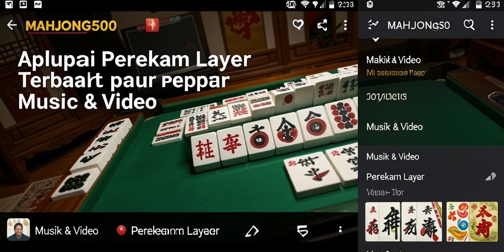 Antarmuka MAHJONG500 yang sederhana dan fungsional untuk perekaman layar.