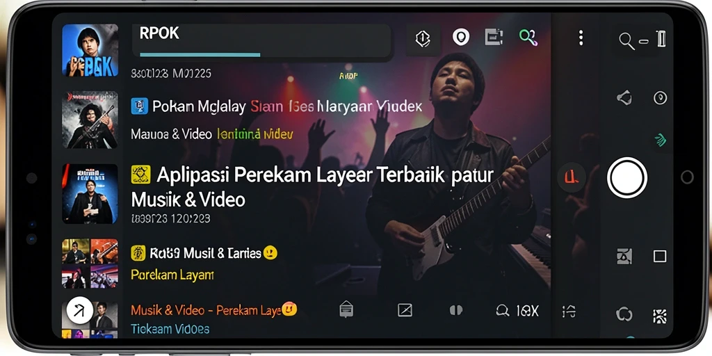 Tampilan antarmuka RPOK untuk merekam layar dengan berbagai fitur.