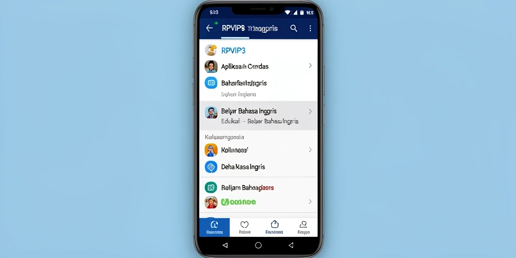 Antarmuka RPVIP3 yang menarik dan fungsional untuk belajar Bahasa Inggris.