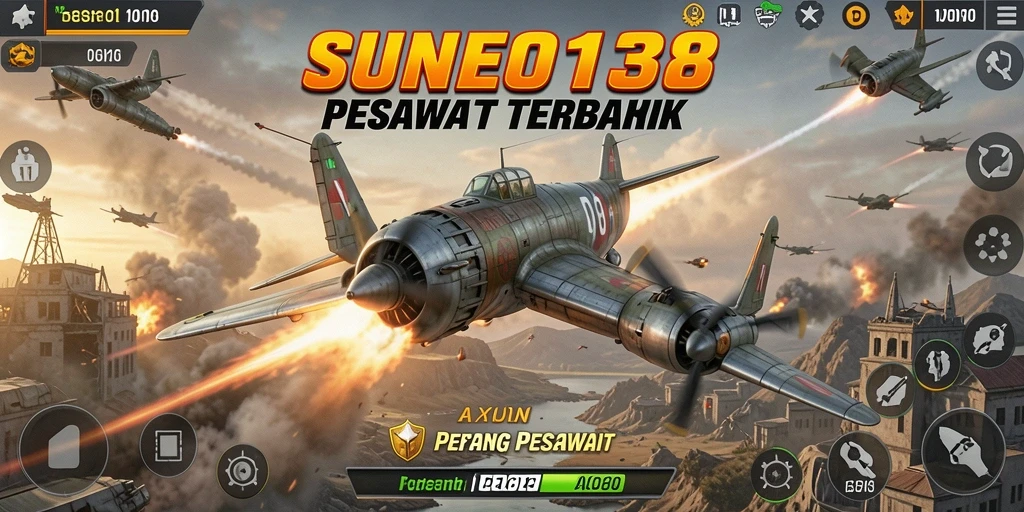 Tampilan antarmuka menarik dengan kontrol intuitif untuk Perang Pesawat.