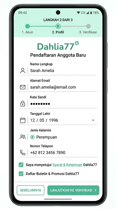 Bergabung dan Buat Akun Baru di dahlia77